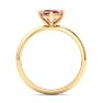 1 Carat Cushion Shape Morganite Ring In 14K Yellow Gold Image-3