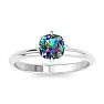 1 Carat Cushion Shape Mystic Topaz Ring In 14 Karat White Gold Image-1