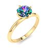 1 Carat Cushion Shape Mystic Topaz Ring In 14 Karat Yellow Gold Image-2