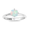 1 Carat Cushion Shape Opal Ring In 14K White Gold Image-1