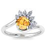Citrine Ring: 1 1/4 Carat Citrine and Diamond Ring Image-1
