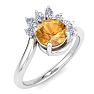 Citrine Ring: 1 1/4 Carat Citrine and Diamond Ring Image-2