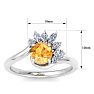 Citrine Ring: 1 1/4 Carat Citrine and Diamond Ring Image-5