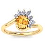 Citrine Ring: 1 1/4 Carat Citrine and Diamond Ring Image-1
