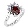 Garnet Ring: 2 Carat Garnet and Diamond Ring Image-2