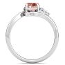 1-1/4 Carat Morganite and Marquise Crown Halo Diamond Ring In 14K White Gold Image-3
