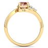 1-1/4 Carat Morganite and Marquise Crown Halo Diamond Ring In 14K Yellow Gold Image-3