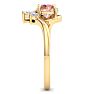 1-1/4 Carat Morganite and Marquise Crown Halo Diamond Ring In 14K Yellow Gold Image-4