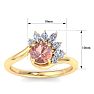 1-1/4 Carat Morganite and Marquise Crown Halo Diamond Ring In 14K Yellow Gold Image-5