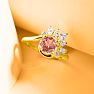 1-1/4 Carat Morganite and Marquise Crown Halo Diamond Ring In 14K Yellow Gold Image-7