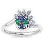 1-1/4 Carat Round Shape Mystic Topaz Ring With Marquise Crown In 14 Karat White Gold Image-1