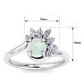 1-1/4 Carat Opal Ring with Marquise Diamond Crown Halo In 14K White Gold Image-5