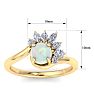 1-1/4 Carat Opal Ring with Marquise Diamond Crown Halo In 14K Yellow Gold Image-5
