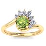 Peridot Ring: 1 1/4 Carat Peridot and Diamond Ring Image-1