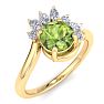Peridot Ring: 1 1/4 Carat Peridot and Diamond Ring Image-2