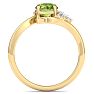 Peridot Ring: 1 1/4 Carat Peridot and Diamond Ring Image-3