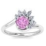 Pink Topaz Ring: 1 1/4 Carat Pink Topaz and Diamond Ring Image-1