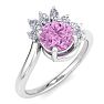 Pink Topaz Ring: 1 1/4 Carat Pink Topaz and Diamond Ring Image-2