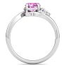 Pink Topaz Ring: 1 1/4 Carat Pink Topaz and Diamond Ring Image-3