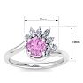 Pink Topaz Ring: 1 1/4 Carat Pink Topaz and Diamond Ring Image-5