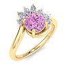 Pink Topaz Ring: 1 1/4 Carat Pink Topaz and Diamond Ring Image-2