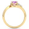 Pink Topaz Ring: 1 1/4 Carat Pink Topaz and Diamond Ring Image-3