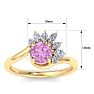 Pink Topaz Ring: 1 1/4 Carat Pink Topaz and Diamond Ring Image-5