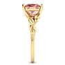 1-1/2 Carat Princess Shape Morganite Ornate Ring In 14K Yellow Gold Image-4