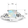 1-1/2 Carat Princess Shape Opal Ring with Floral Design In 14K White Gold Image-5
