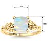 1-1/2 Carat Princess Shape Opal Ring with Floral Design In 14K Yellow Gold Image-5