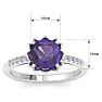 Amethyst Ring: 1 1/2 Carat Cushion Cut Amethyst and Diamond Ring Image-5