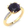 Amethyst Ring: 1 1/2 Carat Cushion Cut Amethyst and Diamond Ring Image-2