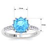 Blue Topaz Ring: 1 1/2 Carat Cushion Cut Blue Topaz and Diamond Ring Image-5