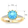 Blue Topaz Ring: 1 1/2 Carat Cushion Cut Blue Topaz and Diamond Ring Image-5