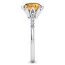 Citrine Ring: 1 1/2 Carat Cushion Cut Citrine and Diamond Ring Image-4