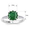 Emerald Ring: 1 1/2 Carat Cushion Cut Emerald and Diamond Ring Image-5
