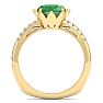 Emerald Ring: 1 1/2 Carat Cushion Cut Emerald and Diamond Ring Image-3