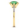 Emerald Ring: 1 1/2 Carat Cushion Cut Emerald and Diamond Ring Image-4