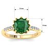 Emerald Ring: 1 1/2 Carat Cushion Cut Emerald and Diamond Ring Image-5