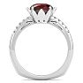 Garnet Ring: 1 1/2 Carat Cushion Cut Garnet and Diamond Ring Image-3