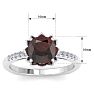 Garnet Ring: 1 1/2 Carat Cushion Cut Garnet and Diamond Ring Image-5