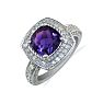 2 3/4ct TGW Amethyst and Diamond Ring in 14k White Gold Image-2