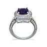 2 3/4ct TGW Amethyst and Diamond Ring in 14k White Gold Image-3