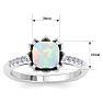 1-1/2 Carat Cushion Cut Opal and Diamond Ring In 14K White Gold Image-5