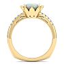 1-1/2 Carat Cushion Cut Opal and Diamond Ring In 14K Yellow Gold Image-3