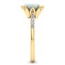 1-1/2 Carat Cushion Cut Opal and Diamond Ring In 14K Yellow Gold Image-4