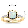 1-1/2 Carat Cushion Cut Opal and Diamond Ring In 14K Yellow Gold Image-5