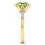 Peridot Ring: 1 1/2 Carat Cushion Cut Peridot and Diamond Ring Image-4