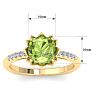 Peridot Ring: 1 1/2 Carat Cushion Cut Peridot and Diamond Ring Image-5