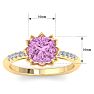 Pink Topaz Ring: 1 1/2 Carat Cushion Cut Pink Topaz and Diamond Ring Image-5